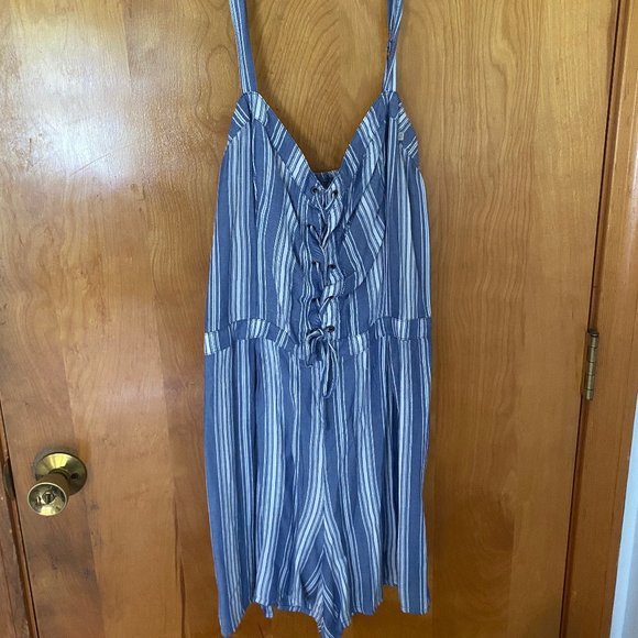 Blue Striped Romper - Picture 1 of 3